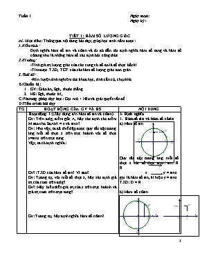 Giáo án Đại số 11 - Tuần 1